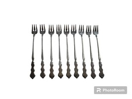 Lot x 9 Oneida Valerie Distinction Deluxe Stainless Cocktail/Seafood Forks  - $28.66