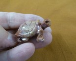 Y-TUR-LA-71 Tortoise land turtle figurine SOAPSTONE FIGURINE love little... - $8.59