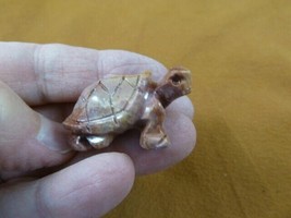 Y-TUR-LA-71 Tortoise land turtle figurine SOAPSTONE FIGURINE love little turtles - $8.59