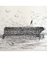 Fort Sumter Bombarded War Scene 1882 Victorian Military Art DWAA8 - €17,27 EUR