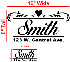 Mailbox Address Decal 10X5 and 4X2 for Door - $8.99