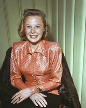 June Allyson smiling looks glamorous c.1950&#39;s in red sequined shirt 11x17 Poster - $19.99