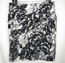 Worthington Women&#39;s Black White Floral Dot Pencil Skirt Size 12 - £11.76 GBP