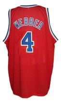 Chris Webber #4 Washington Retro Basketball Jersey Sewn Red Any Size image 2
