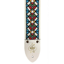 Ace Vintage Reissue 2&quot; Jaquard Guitar Strap, Stained Glass - £27.29 GBP