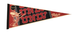 Vintage NCAA UNLV Rebels Felt 30”x12” Red, Black, &amp; Grey NCAA Licensed Pennant - £10.28 GBP