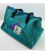 Vintage Kao Sofina Cosmetics Teal Green Purple Tote Shoulder Duffle Bag ... - £39.37 GBP