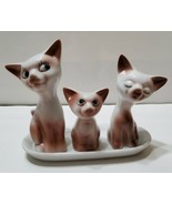 Vintage 4 pc Cats Salt Pepper Shakers Toothpick Holder and Tray Japan w ... - £21.79 GBP