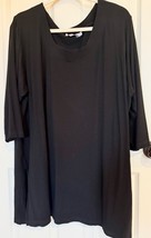 Peter Luft BoHo Wearable Art Stunning Black V Neck Tunic - $710.37 MXN