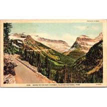 Vintage Linen Postcard, Going to the Sun Highway Glacier National Park Montana - £6.92 GBP