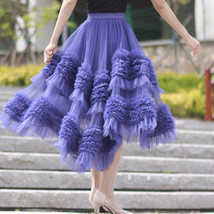 Lavender High-low Tulle Skirt Outfit Women Plus Size Long Tulle Skirt image 9