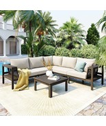 Acacia Wood Outdoor Sofa Set: 4-Piece Patio Furniture with Coffee Table - $1,397.07 CAD