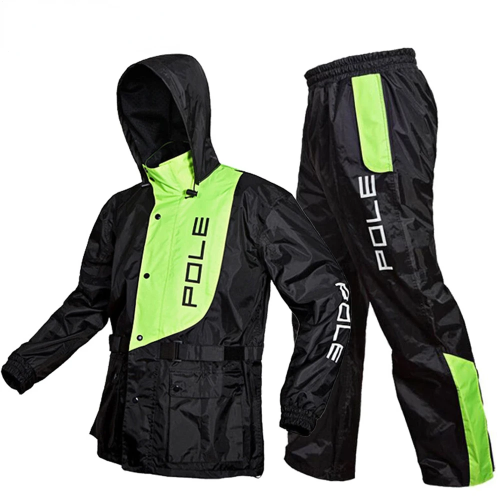 Motorcycle Raincoat Suit Men Waterproof Rain Pants Rainwear Impermeable - £69.73 GBP