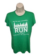 2017 Riverdale Run 5k 10k Walk Womens Medium Green TShirt - $334.07 MXN