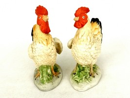 Rooster And Hen Porcelain Bisque Figurines, Country Kitchen, Farmhouse Decor - £15.26 GBP