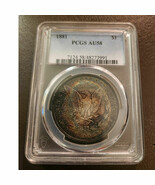 PCGS AU58 Monster Bullseye Toning Morgan Dollar 1881 - $28,225.19 MXN