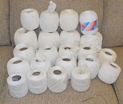 Lot of 22 White Mercerized Cotton Sz 10 Crochet Thread Off White ++ - £42.66 GBP