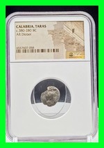 Calabria, Taras c.380-280 Bc - Ar Diobol Coin - Graded Ngc Ancient Fine - Rare - £291.92 GBP