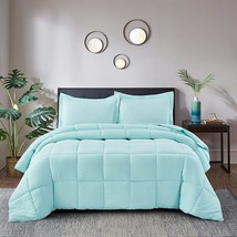 King Size Aqua 3 Piece Microfiber Reversible Comforter Set - $138.12