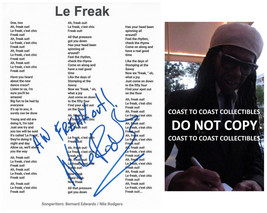 Nile Rodgers Signed Le Freak Lyrics Sheet COA Proof Autographed Aw Freakout! - £184.84 GBP