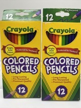 (2) Crayola Colored Pencils Long Lasting Premium Qaulity Sharpened 12-Co... - £3.92 GBP