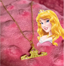 Sleeping Beauty Disney Pendant Aurora Crown Necklace  Princess Women Disney Girl - £31.13 GBP
