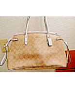 Coach Drawstring Carryall Satchel/Tote Signature PVC &amp; Leather Trim F578... - $258.60 CAD