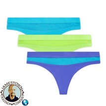 No Boundaries 3Pk Mesh Madness Thong, size Small NWT Blue,Green, Turquoise - £7.79 GBP