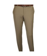 Men&#39;s MONO Turkey Slacks 100% Wool Plain Front Slim Fit 2502-7 Tan - $137.52 CAD