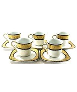 Yamasen Gold Collection Espresso Set Japan 24K Gold Plated – 5 Cups &amp; Sa... - $82.16 CAD