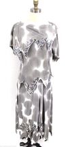 VTG 80s Bedazzled Tie Dye Skirt Suit Sz S Asymmetrical Glitter Pearls Artsy - $93.95