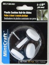 NIP MintCraft 1-1/8&quot; Plastic Cushion Nail-On Glides, 4 Pcs., #500-8461 - $181.64 MXN