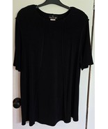 Womens Plus 20 Carole Little II Black Tunic Shirt Top Blouse - $25.80 CAD