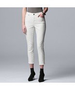 Simply Vera Vera Wang High Rise Modern Capris White Womens Sz. 8-10 NWT ... - $24.92