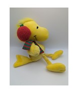Woodstock Christmas 8&quot; Plush with Earmuffs &amp; Scarf Peanuts VTG Toy Cute ... - $183.17 MXN
