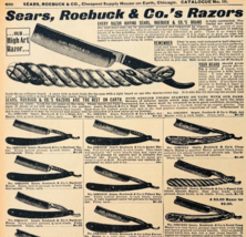 1969 Shaving Razor Blades 1901 Repro Advertisement Sears Barber Supply D... - $29.99