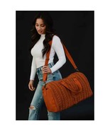 Cable Knit Duffle Bag - Rust - £62.65 GBP