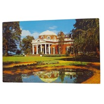 Postcard Monticello Charlottesville VA Thomas Jefferson West Front Fish Pond - £5.34 GBP