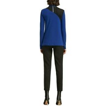 DKNY Women Size XS Blue Combo Color Block Long Sleeve Mid Zip Up Stretch Top NEW - £19.44 GBP