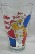 The Simpsons Christmas &quot;Meet Me Under The Mistletoe&quot; Pint Drinking Glass New - £15.82 GBP