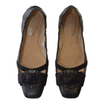 TOD&#39;S Gommino Black Suede Beaded Ballerinas Flat Elastic Shoes Rubber So... - $183.15