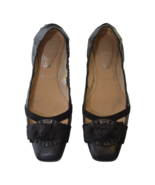 TOD&#39;S Gommino Black Suede Beaded Ballerinas Flat Elastic Shoes Rubber So... - $258.01 CAD