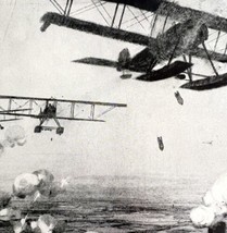 German Bases In Belgium Raided By Airmen WW1 Print 1917 Biplanes SmDwC5 - £23.50 GBP