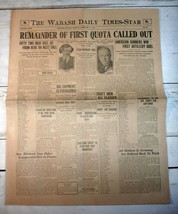 Wabash, IN Daily Times-Star, February 4, 1918 - 52 Wabash Draftees to Go - $19.75