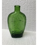 OLD STURBRIDGE VILLAGE GREEN GLASS BOTTLE FLASK MASONIC Vintage 7” Eagle - $94.96 CAD