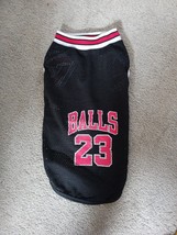 Dog Pet Jersey Sports “BALLS” #23 Clothes Pet T-Shirt Black Red Small 9 ... - £7.52 GBP