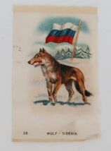 1910's Tobacco Silk Wolf &amp; Flag of Siberia  # 38 in Series - $9.99