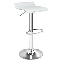 Set of 2 Adjustable PU Leather Backless Bar Stools-White - Color: White - $2,663.78 MXN