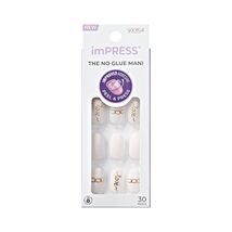 KISS imPRESS Press On Nails Cupid Heart White Short Oval 30 Nails Size S - $176.56 MXN