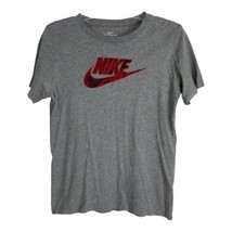 Nike Youth Kids Tee Shirt Size XL Gray Red Floral Swoosh Short Sleeve Running - £14.64 GBP